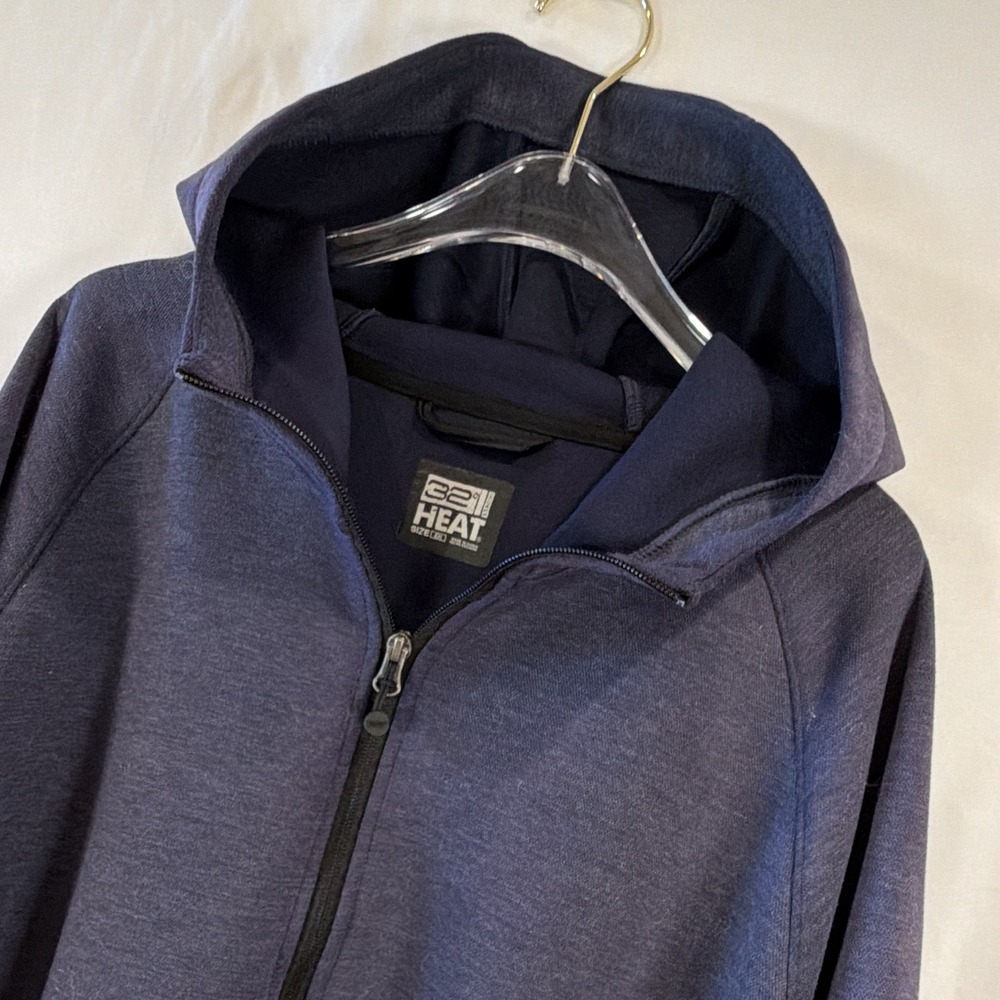 32 Degrees Heat Men's Big & Tall 2XL Blue Full Zip Hoodie Jacket Multi Pockets